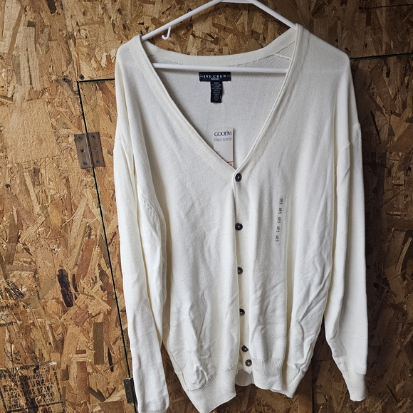 Vince Camuto Cream Cardigan Sweater Lightweight Knit - Picture 1 of 3